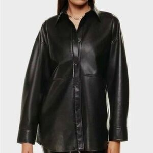 Aritzia Babaton Black Leather Jacket
